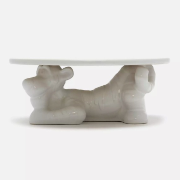 Disney Tigger Cake Plate NEW Ceramic Winnie Pooh White Stand Sculpture - Picture 1 of 5